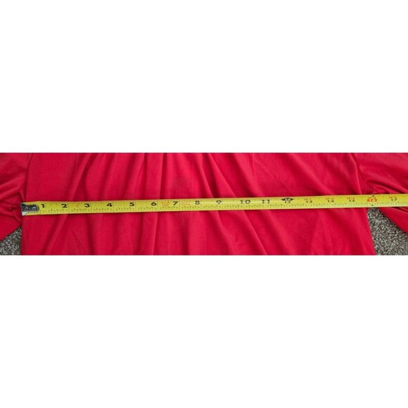 NY Collection Red Half Sleeve Blouse With Pleated Front Design & Metal Accent Si - Picture 4 of 7